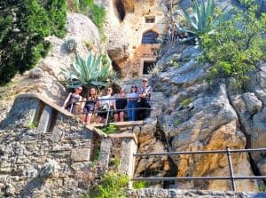 our course participants on Marjan hill in Split on a rocky part of the mountain in nature