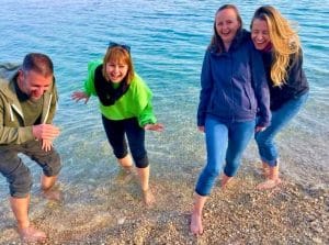 participants of Critical thinking & building better mental health enjoy the Dubrovnik coast during the course in Dubrovnik