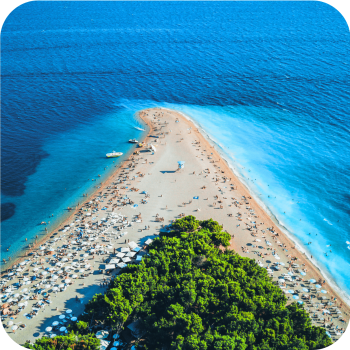 Golden Horn beach on Brač Island by Erasmus Courses Croatia